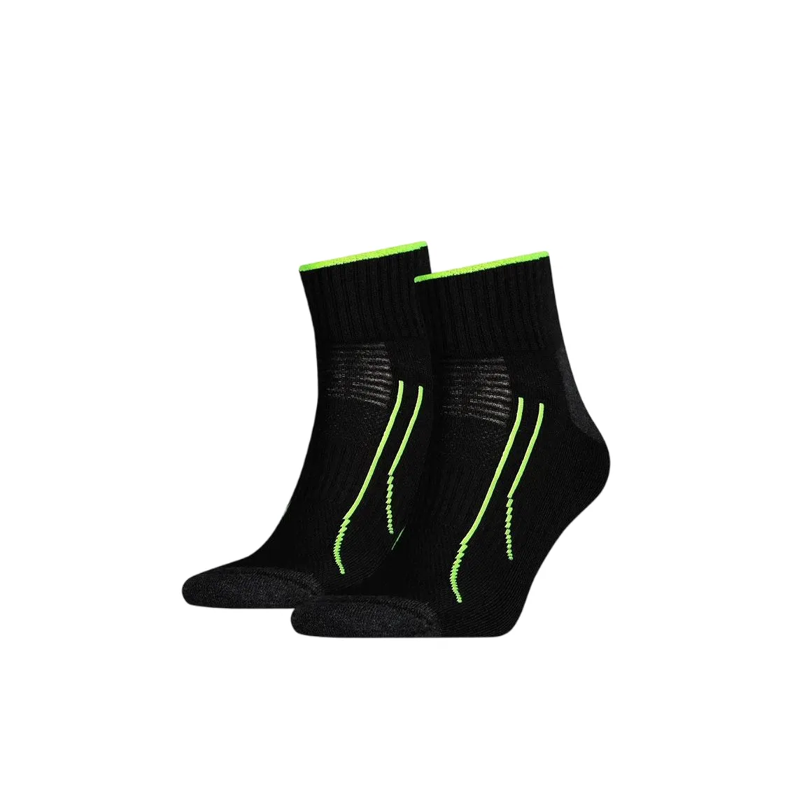 2 x Unisex Puma Performance Training Quarter Crew Black Socks