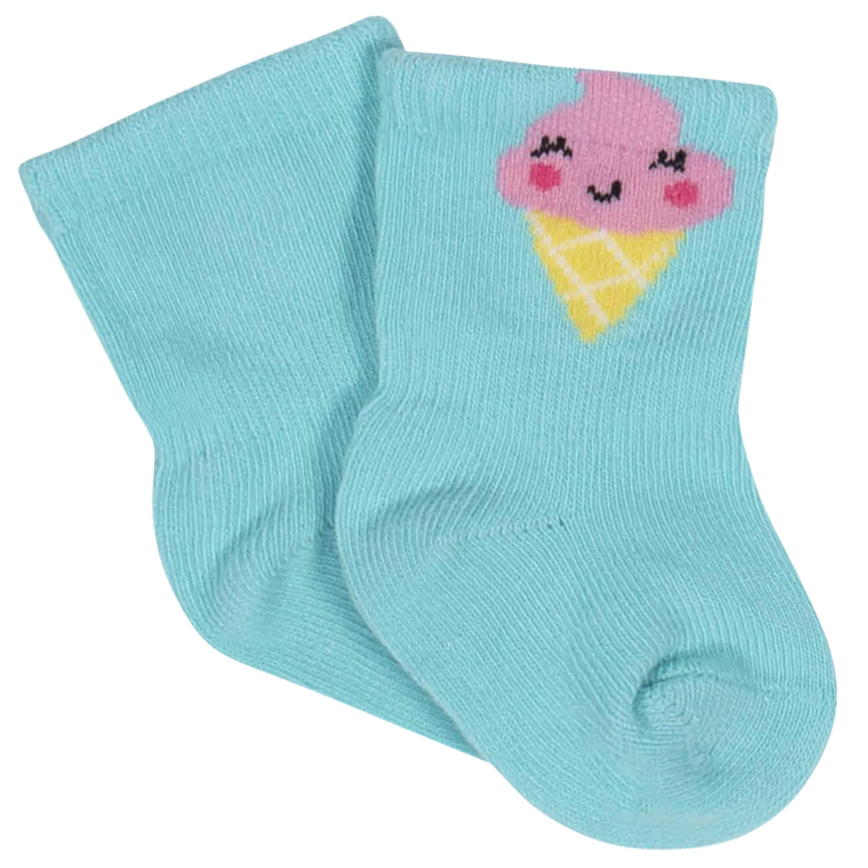 8-Pack Baby Girls' Rainbow Wiggle-Proof® Jersey Crew Socks