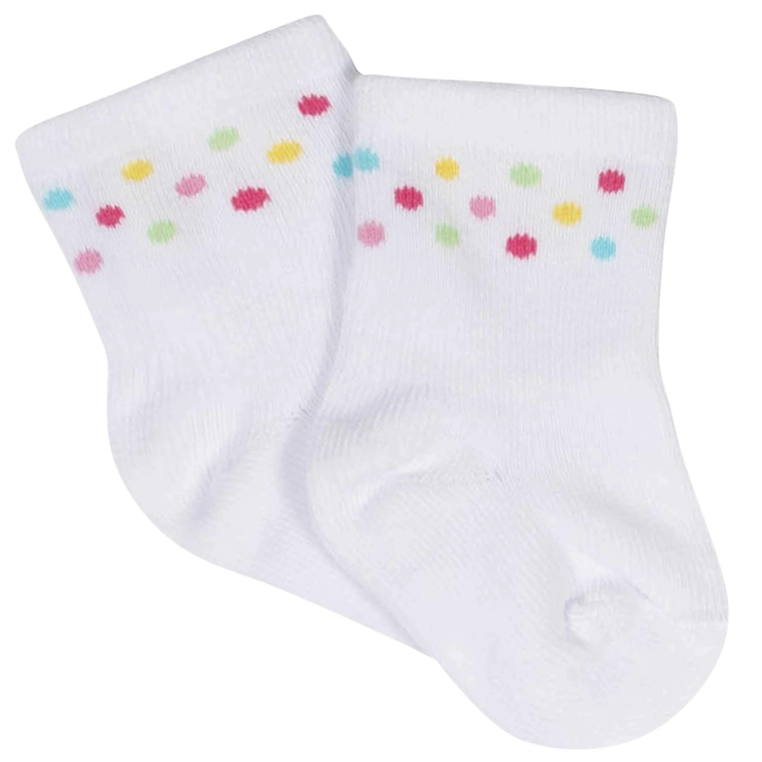 8-Pack Baby Girls' Rainbow Wiggle-Proof® Jersey Crew Socks