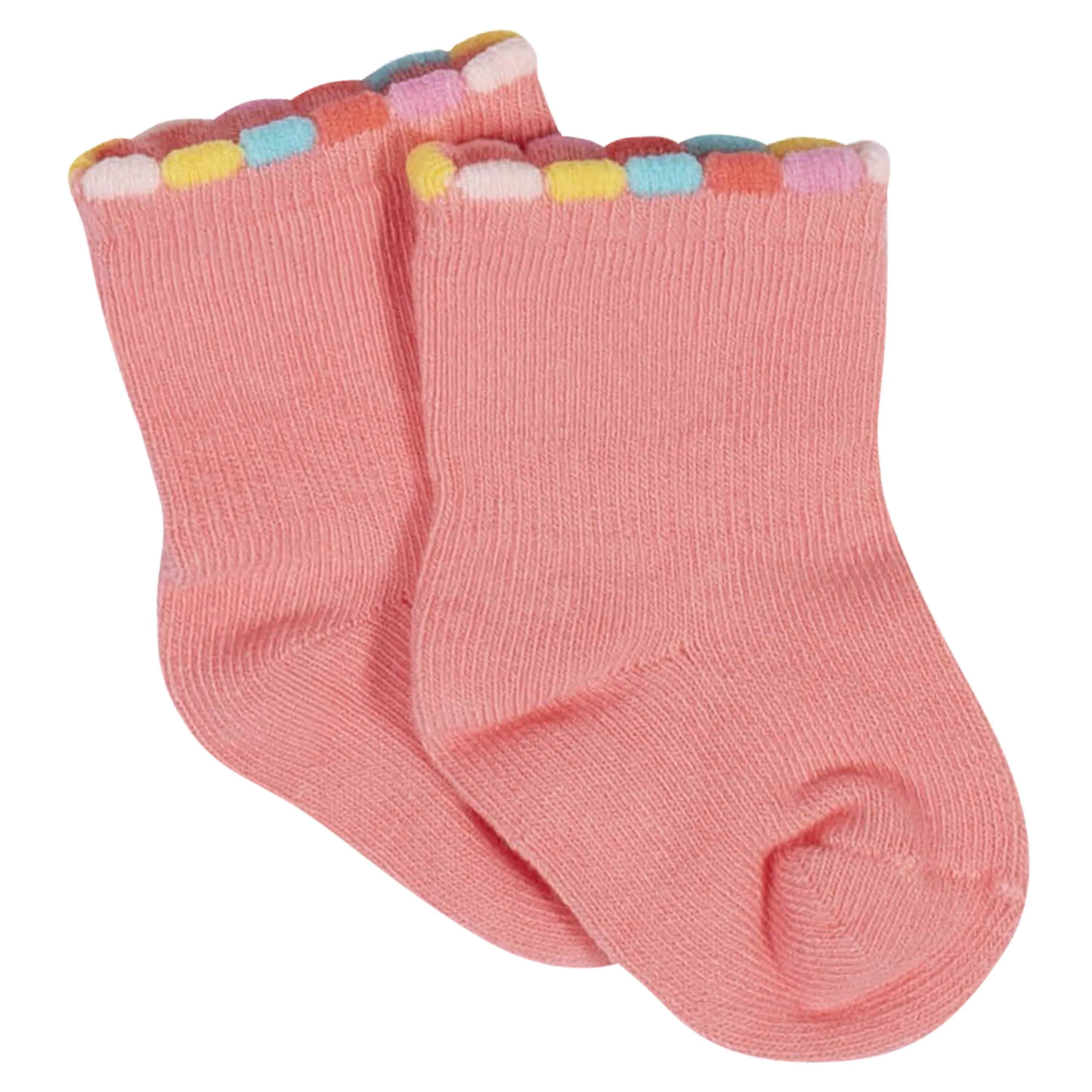 8-Pack Baby Girls' Unicorn Wiggle-Proof® Jersey Crew Socks