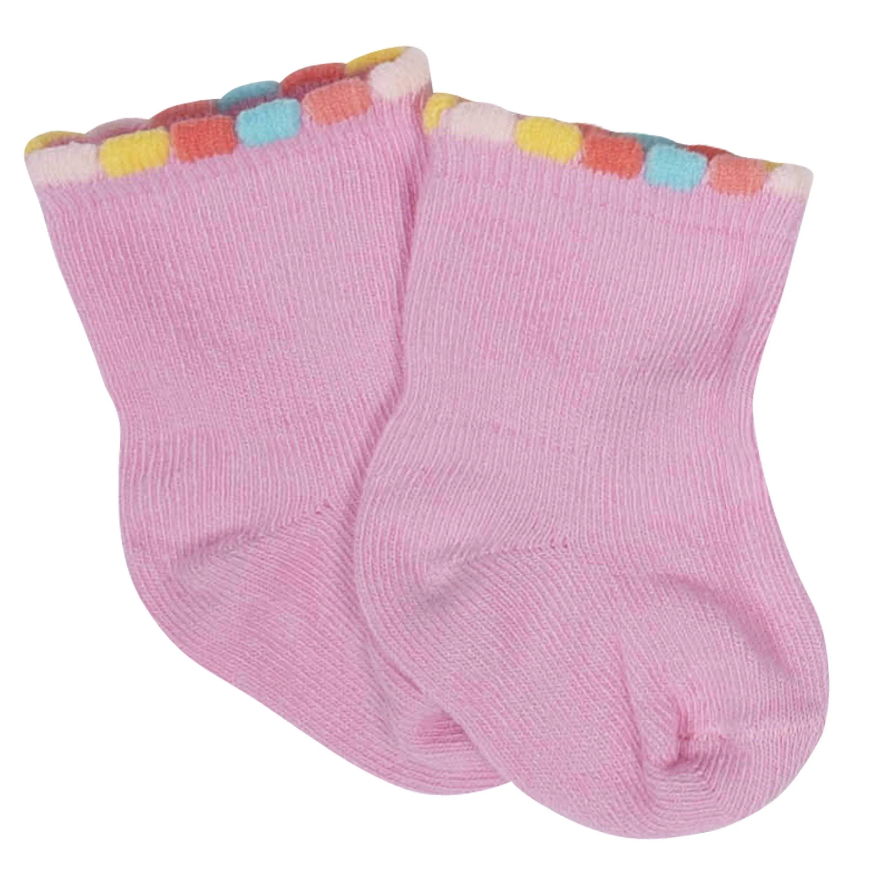 8-Pack Baby Girls' Unicorn Wiggle-Proof® Jersey Crew Socks