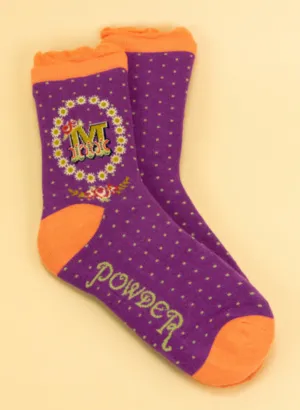 Alphabet Ankle Socks -M