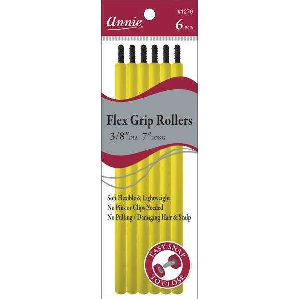 Annie Flex Grip Rollers 3/8 Inch Yellow