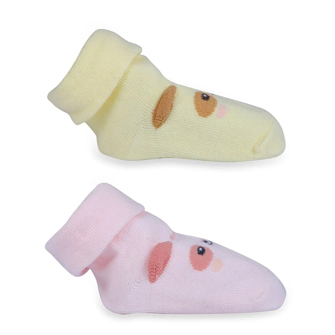 Baby Moo Little Puppy Anti-Skid 2 Pack Socks - Pink