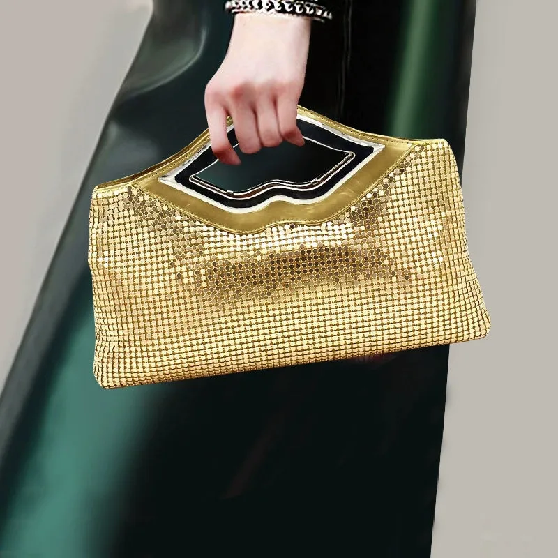 Bag 2023 Maychao Handbag Women's Sequin Fashion Women's Bag Banquet Dress Garment Bag Lip Bag Socialite Clutch Bag