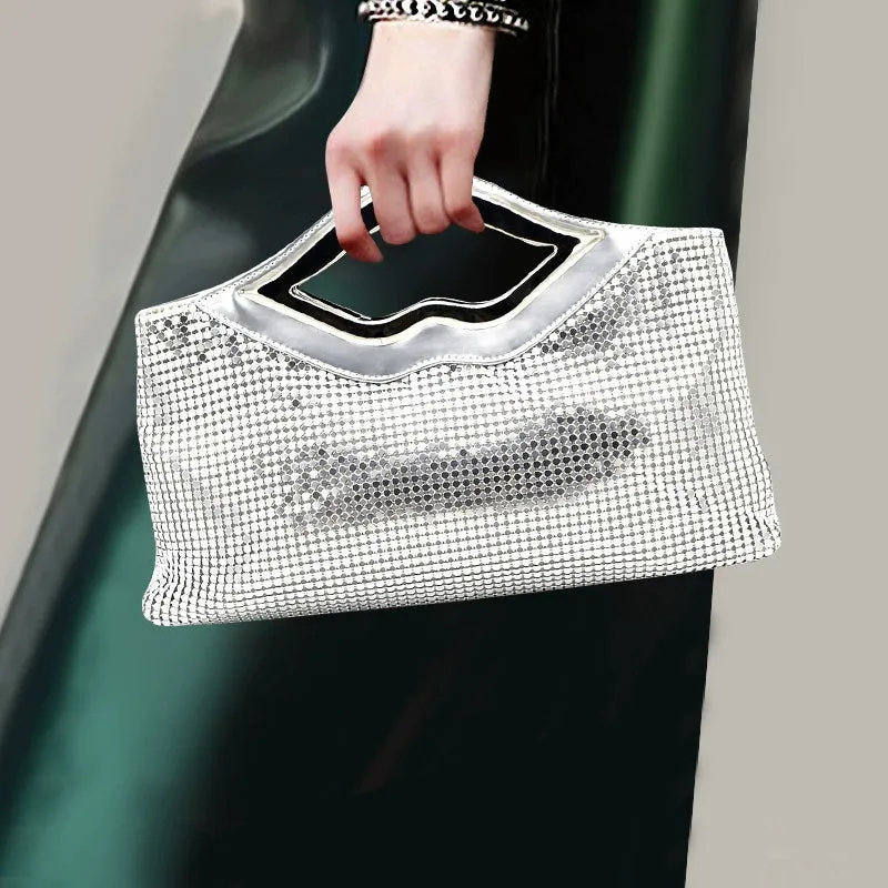 Bag 2023 Maychao Handbag Women's Sequin Fashion Women's Bag Banquet Dress Garment Bag Lip Bag Socialite Clutch Bag