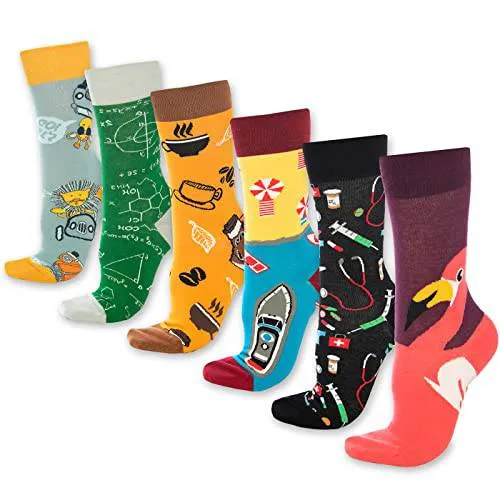 Bambooven Men & Women Fun Dress Socks – (6 Pairs)