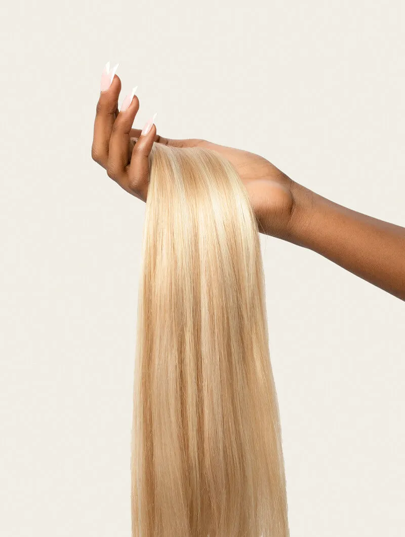 Beach Blonde Highlighted, 20" Quad Clip-In Hair Extensions, P613/18 | 265g