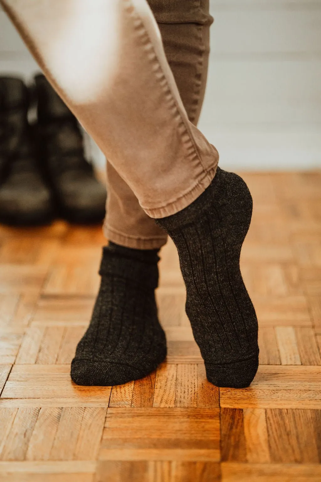 Black Alpaca Socks: X-Large