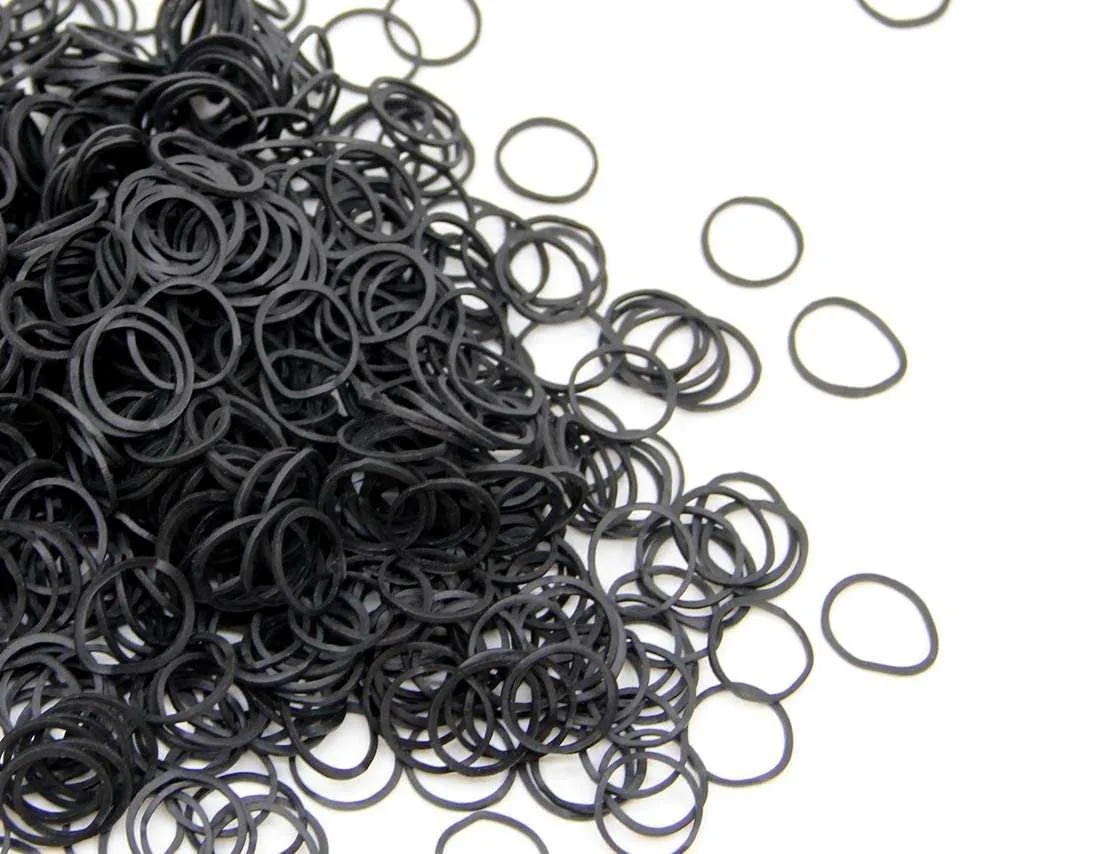 Black Elastic Hair Ties Bands with Box - 2500Pcs