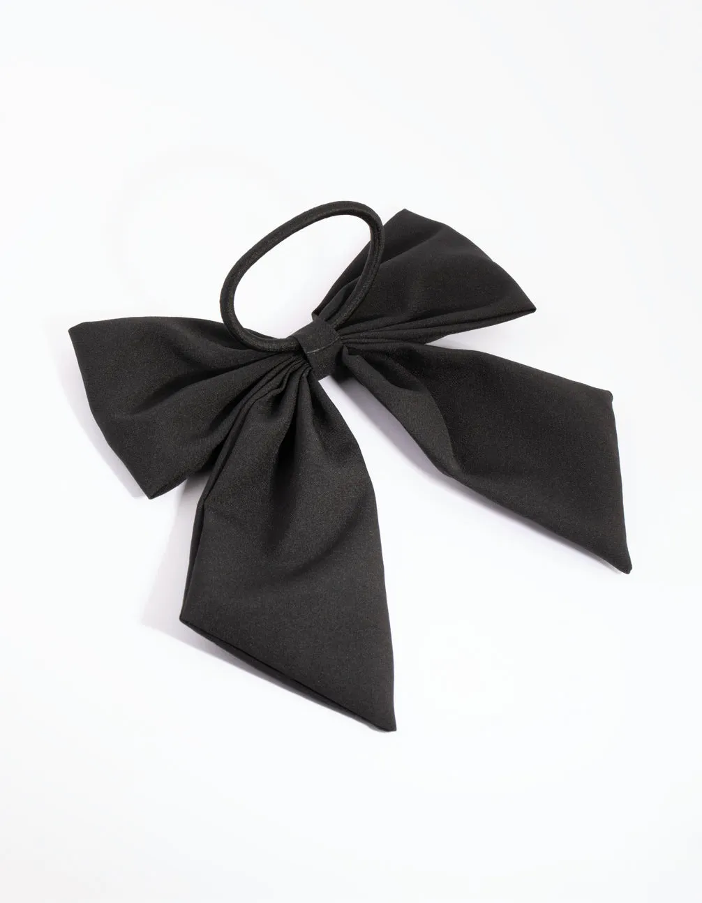 Black Wide Bow Hair Tie