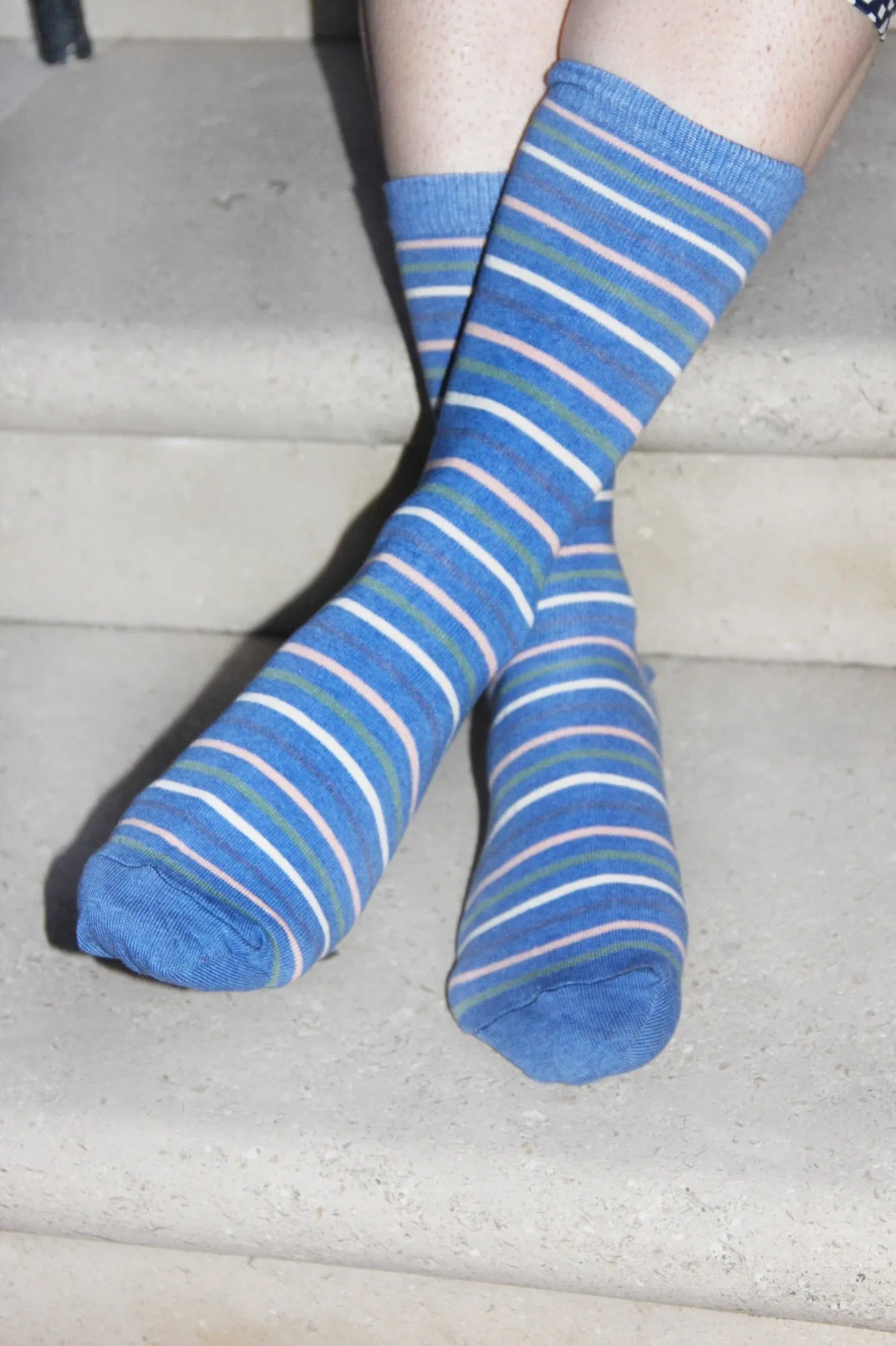 Blue Striped Socks