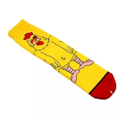 Cartoon Socks, Mad Chicken Fun Novelty Mens Crew Character Socks