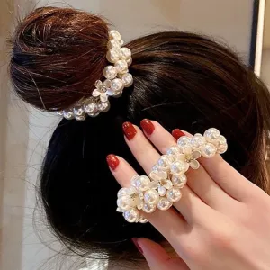 Chic Faux Pearl Hair Scrunchie  Ideal for Weddings  Gifts