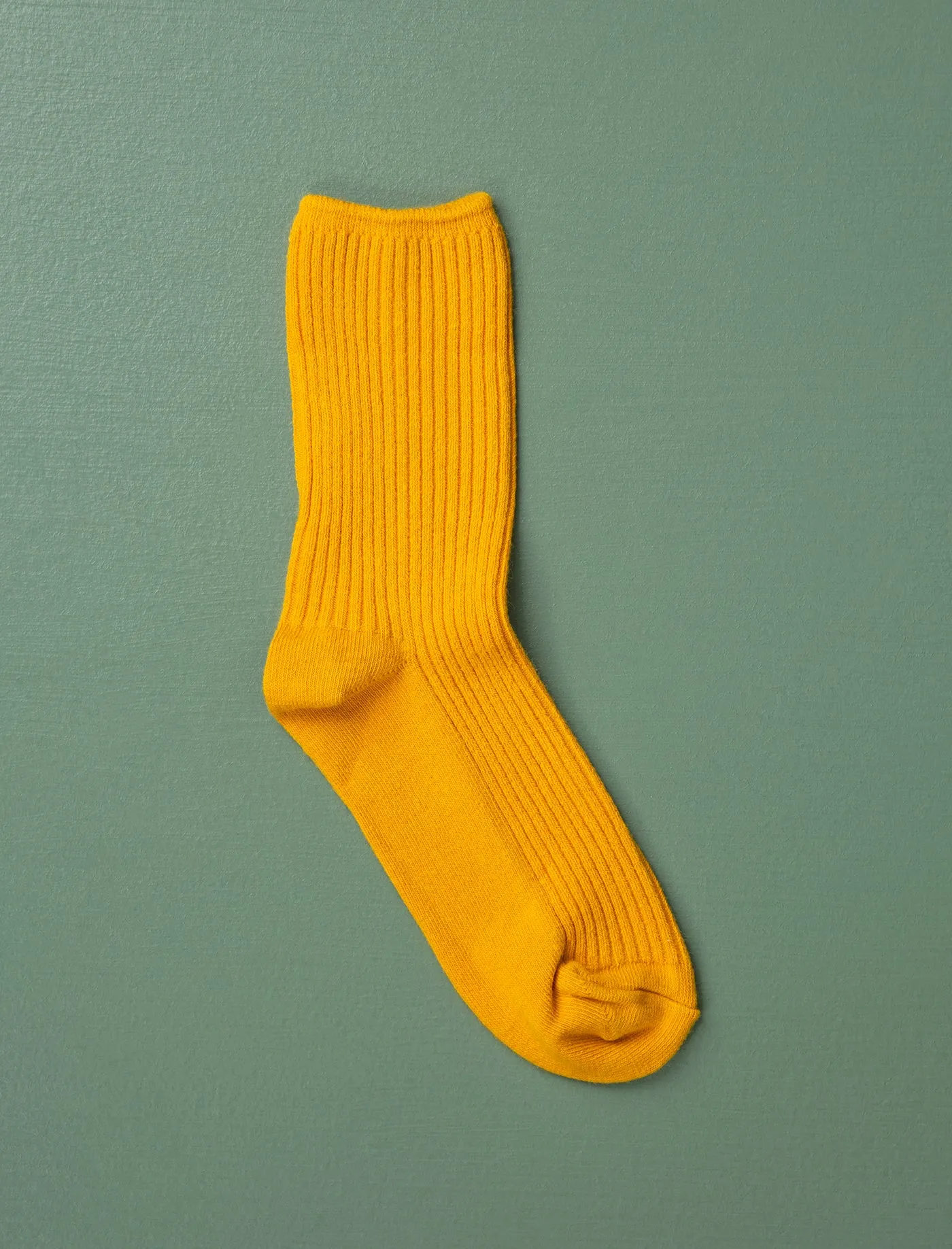 Cotton Ribbed Socks // Mustard