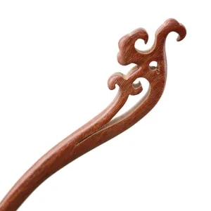 CrystalMood Handmade Carved Wood Hair Stick Spindrift