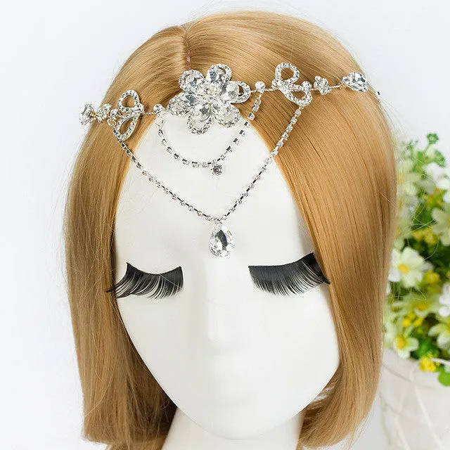 CZ Diamond Tiaras And Crowns Bridal Hair Ornaments For Weddings Crystals Pearls Hair Accessories Forehead Jewelry Women Diadem