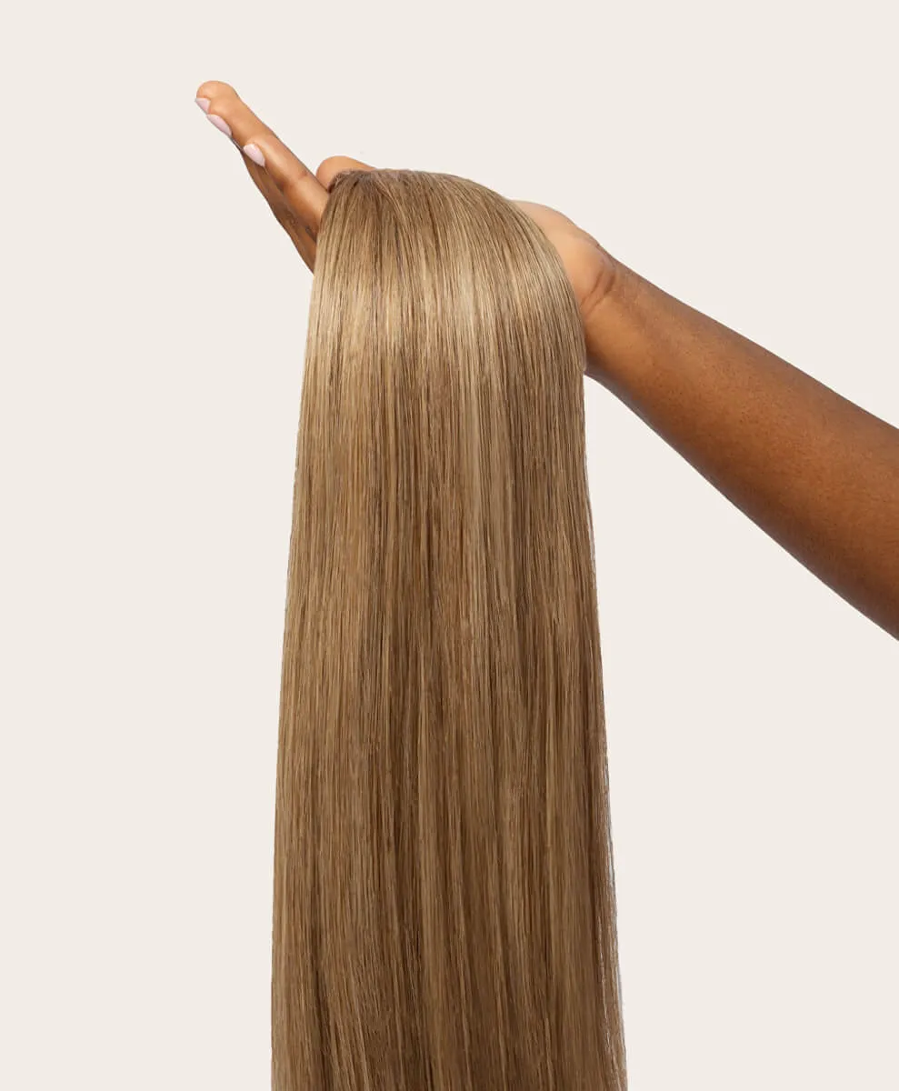 16 Dark Sandy Blonde Seamless Clip-In Weft Hair Extension - #10, 25g