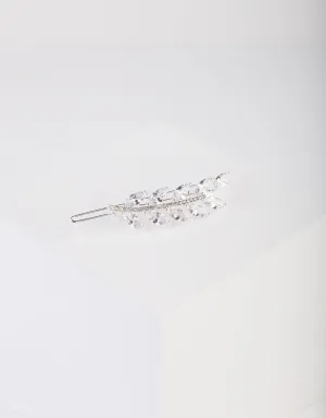 Diamante Cubic Zirconia Leaf Clip