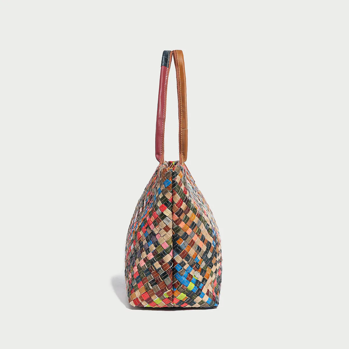 Flamboyant Woven Leather Tote Bag