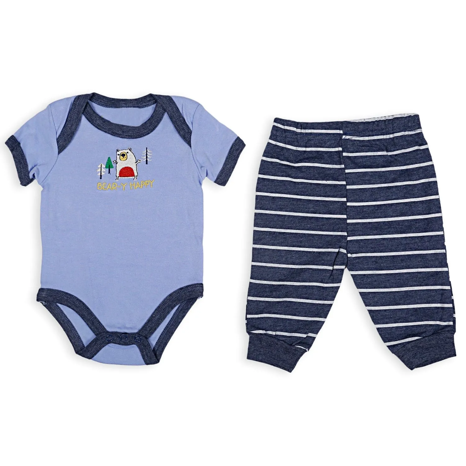 Gift Set Set Of 5 Bib Body Suits Pant And Socks Bear Blue