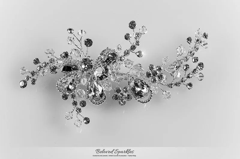 Helen Floral Spray Hair Clip | Swarovski Crystal