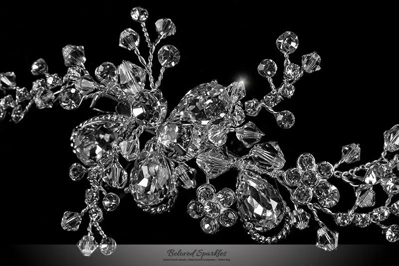 Helen Floral Spray Hair Clip | Swarovski Crystal