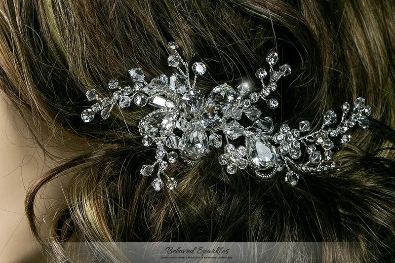 Helen Floral Spray Hair Clip | Swarovski Crystal