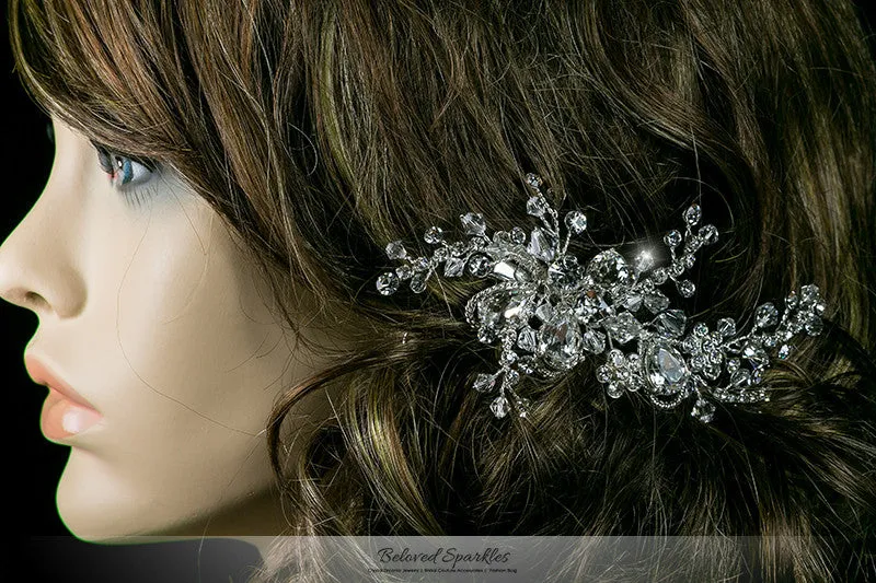 Helen Floral Spray Hair Clip | Swarovski Crystal