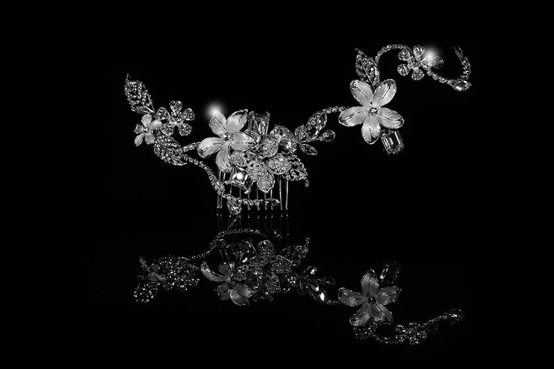 Helen Flower Garden Hair Comb | Swarovski Crystal