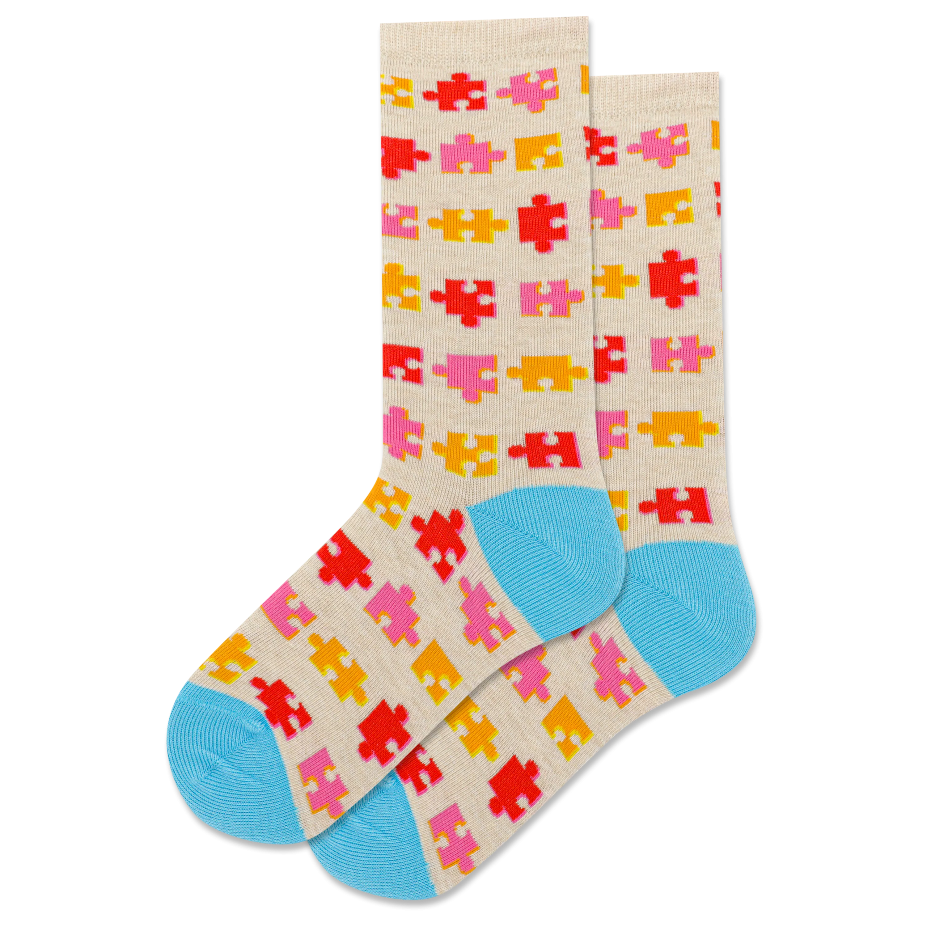 HOTSOX Kids' Puzzle Pieces Crew Sock