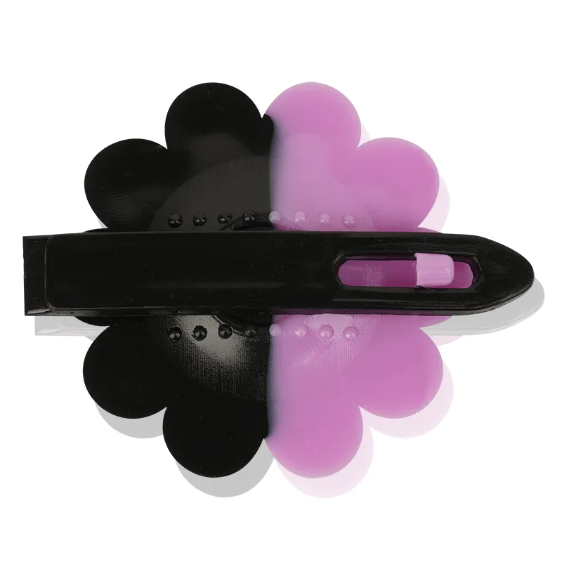 Joy Daisy Barrettes 12ct Black & Purple