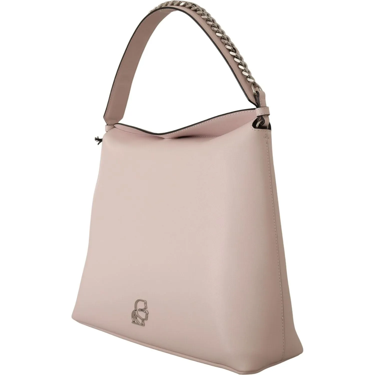 Karl Lagerfeld Elegant Mauve Chalk Leather Shoulder Bag