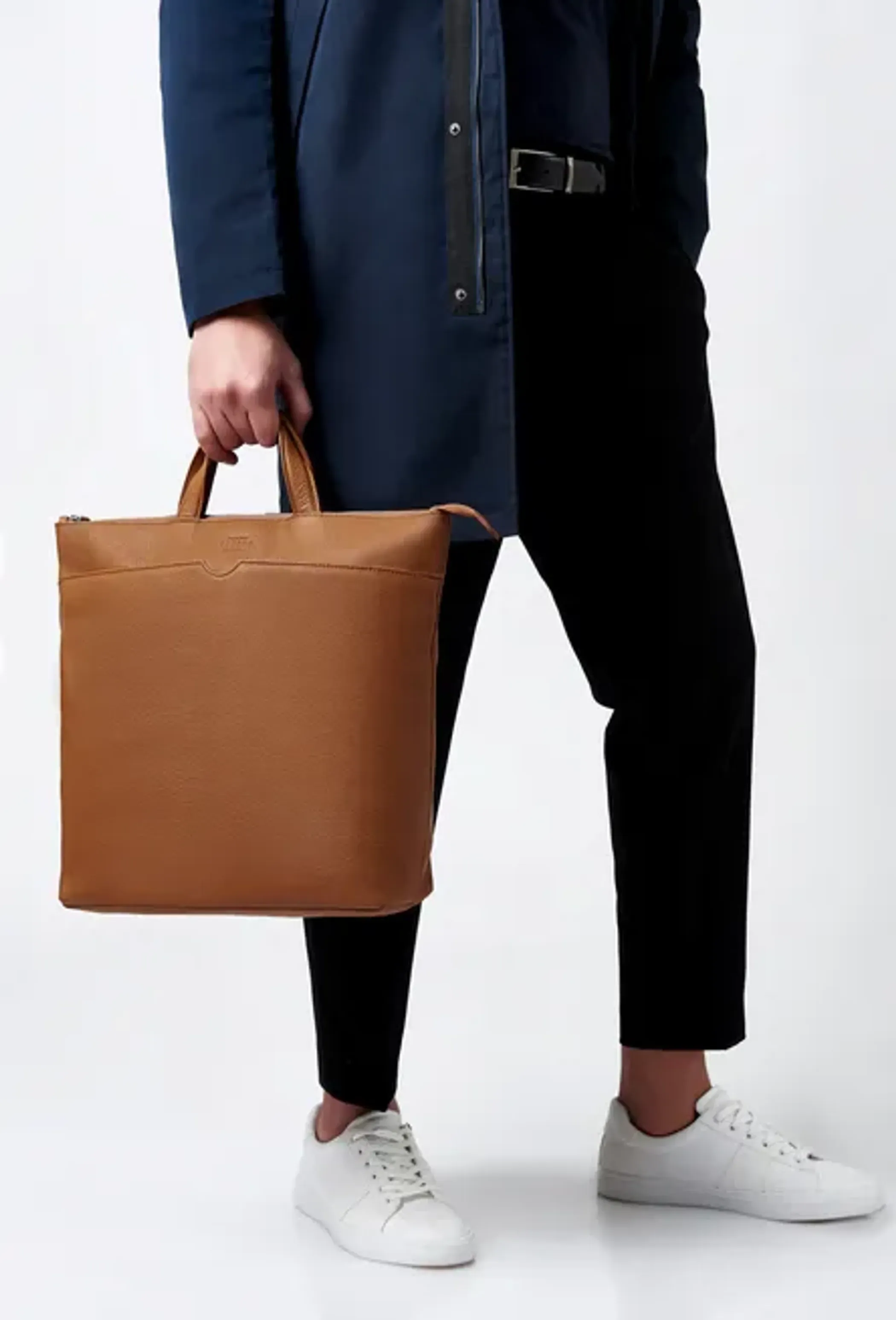 Leather Minimalist Tote Backpack