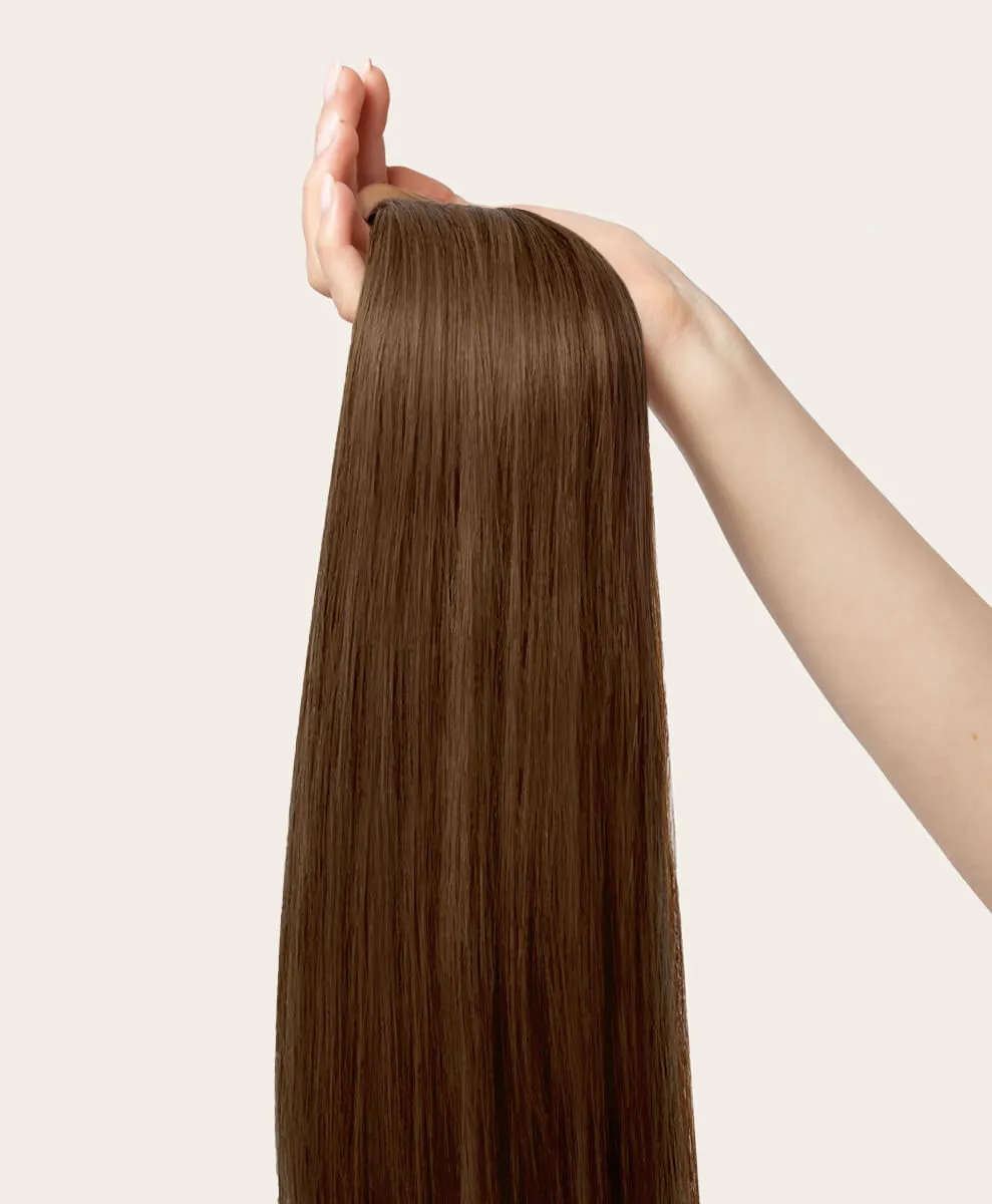 Light Brown, 20" Quad Clip-In Hair Extensions, #6 | 265g