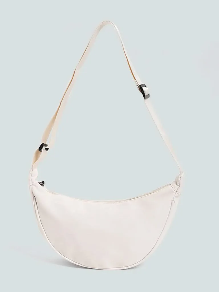 LOV White Sling Cross Body Bag