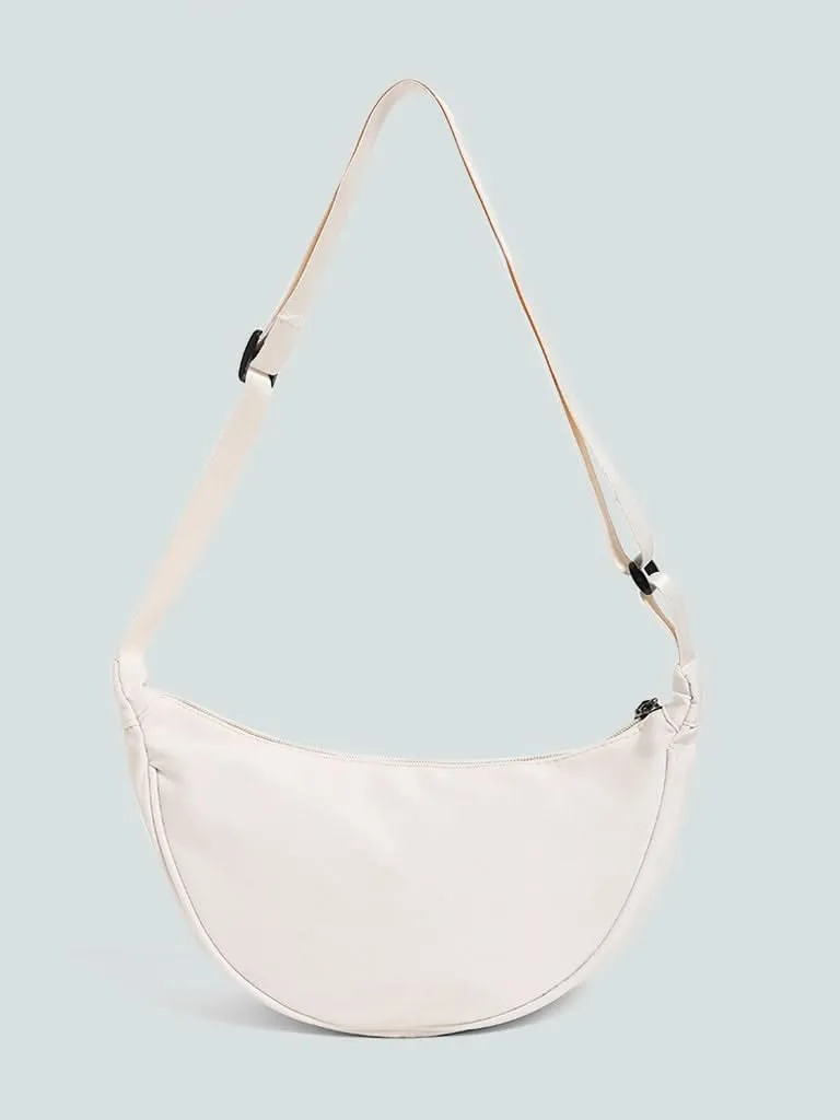 LOV White Sling Cross Body Bag