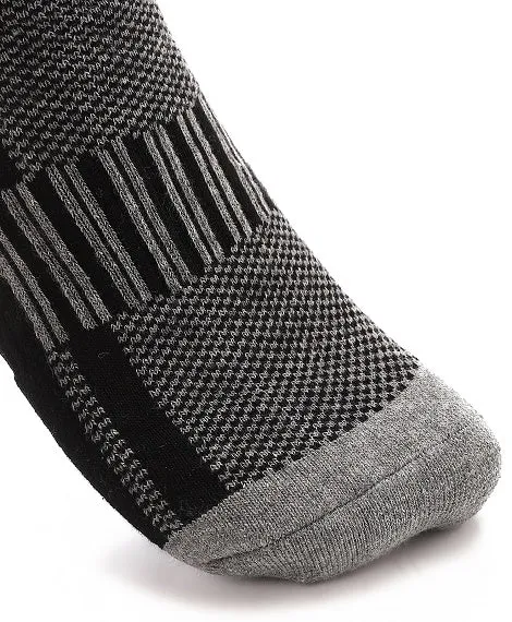 Men Plain Mid Calf Socks - Black