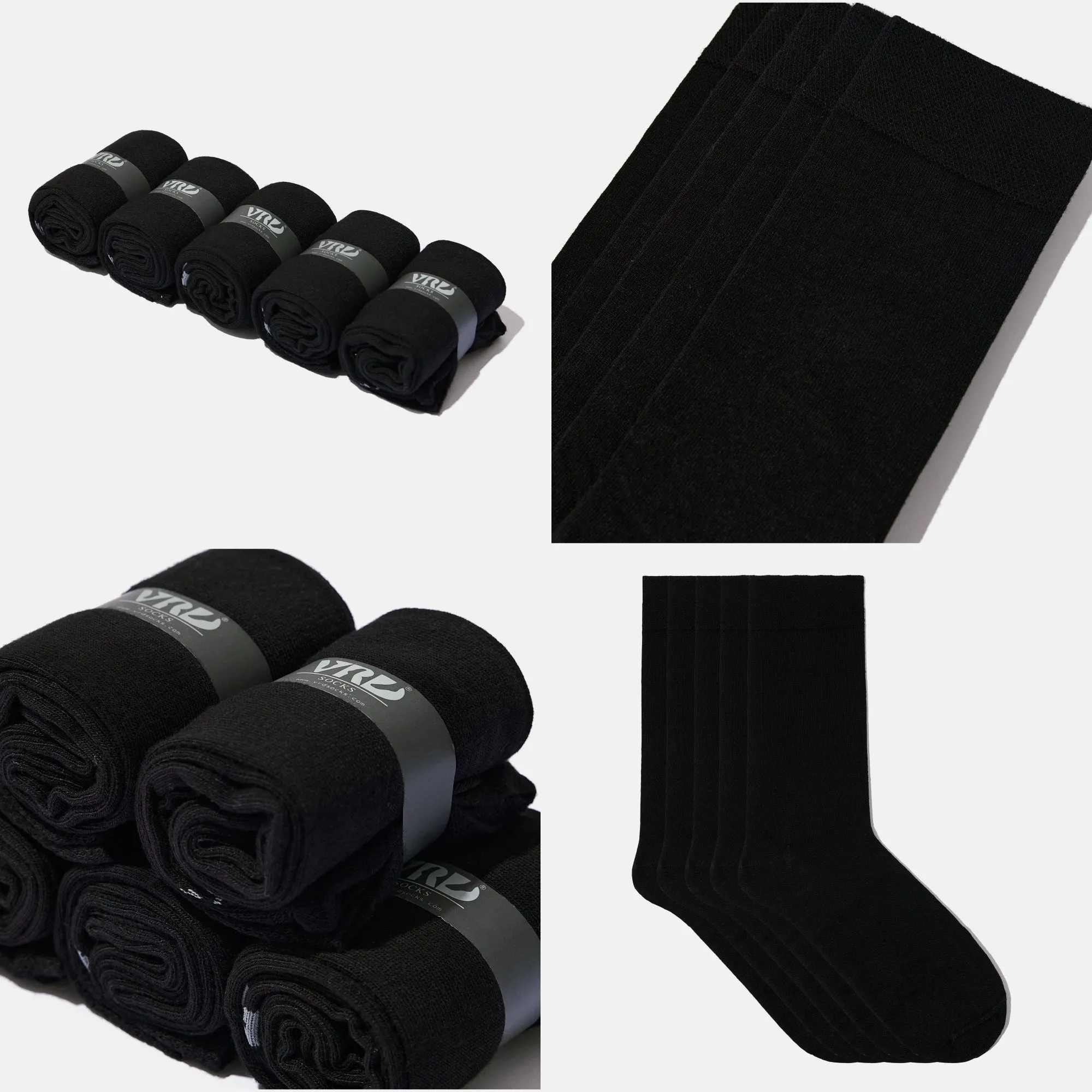 Men's Bamboo Dress Socks - All Solid Design • Pack of 1/3/5 Pairs