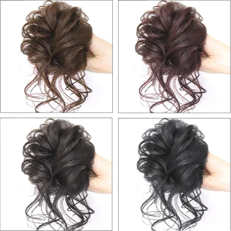 Messy Curly Hair Bun Elastic Scrunchie Extensions - Blonde Collection