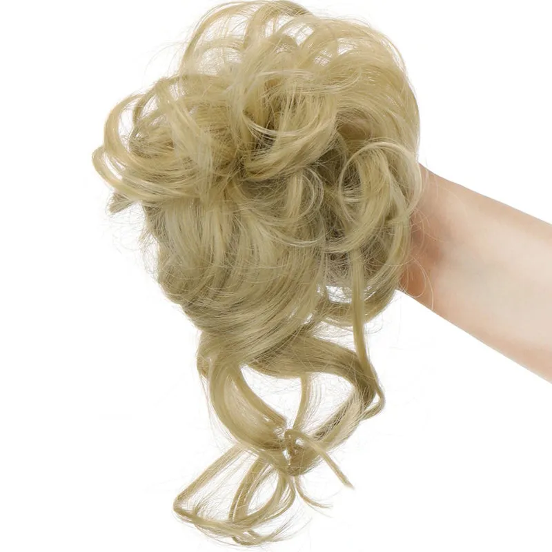 Messy Curly Hair Bun Elastic Scrunchie Extensions - Blonde Collection