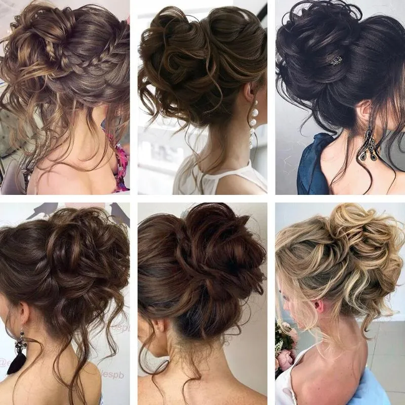 Messy Curly Hair Bun Elastic Scrunchie Extensions - Blonde Collection