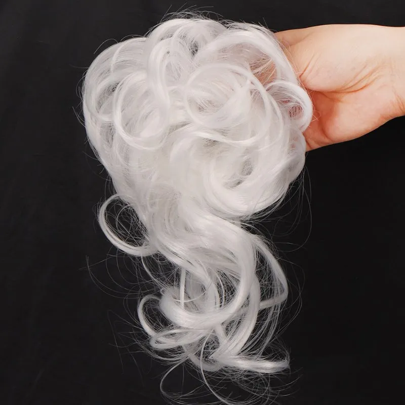 Messy Curly Hair Bun Elastic Scrunchie Extensions - Blonde Collection