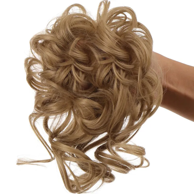 Messy Curly Hair Bun Elastic Scrunchie Extensions - Blonde Collection