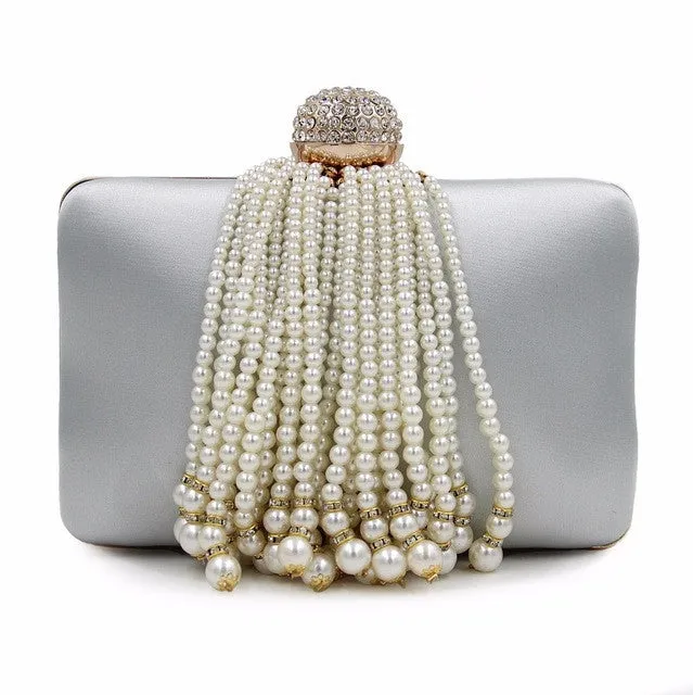 Milisente New Arrival Women Day Clutches Purses Ladies Fashion Beaded Tassel Evening Purse Female Wedding Bags