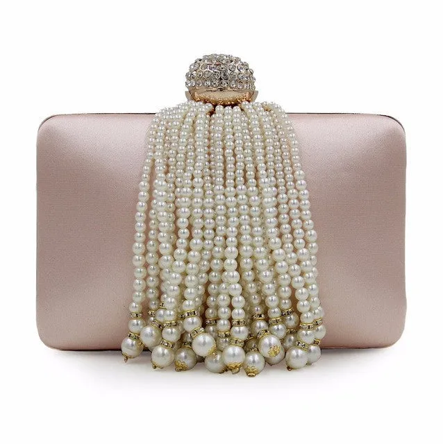 Milisente New Arrival Women Day Clutches Purses Ladies Fashion Beaded Tassel Evening Purse Female Wedding Bags