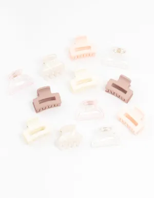 Mini Blush & Ivory Hair Clips 12-Pack