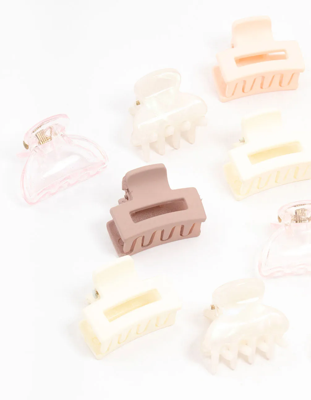 Mini Blush & Ivory Hair Clips 12-Pack