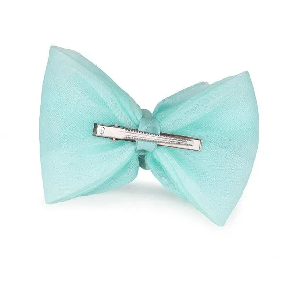 MINT GREEN NET HAIR BOW