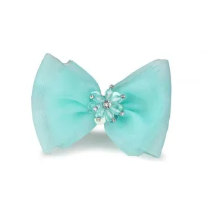 MINT GREEN NET HAIR BOW